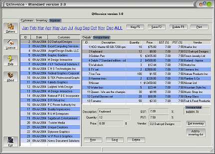 QX Invoice Screenshot